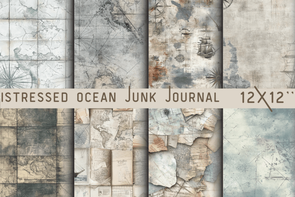 Download Distressed Ocean Junk Journal Wallpaper - Premium Resources
