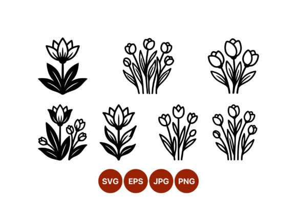 Download Tulip and Lotus Flower Vector - Vector Collection