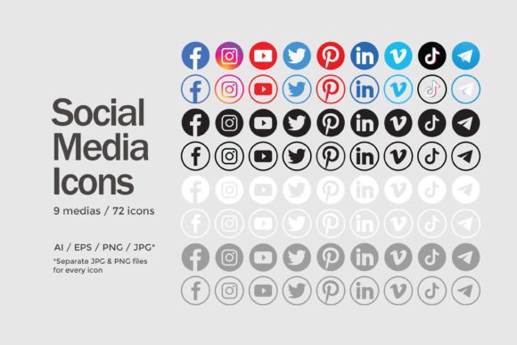 Download Circle Social Media Icons Set - 72 Icons - Circle Collection