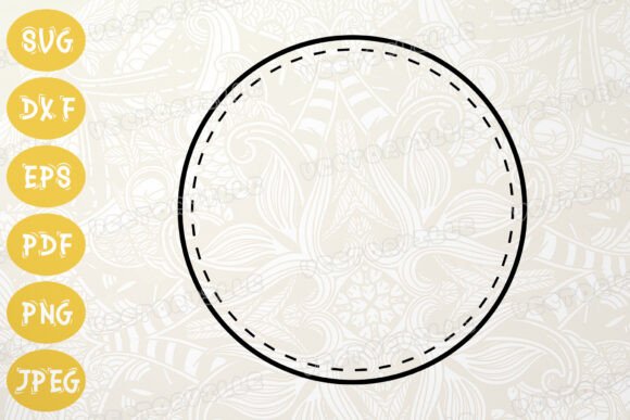 Download Minimalist Stitched Circle Frame SVG - Circle Collection