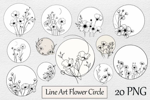 Download Line Art Flower Circle - Circle Collection