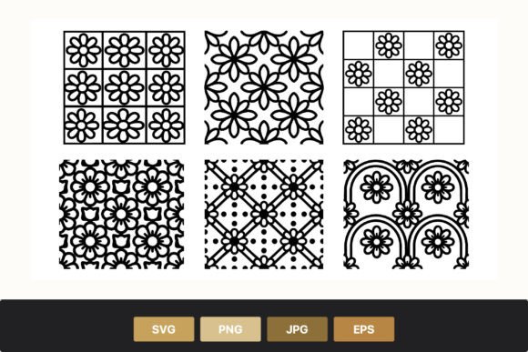 Download Black White Floral Patterns Vector Set - Vector Collection