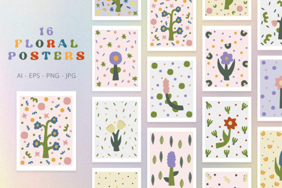 Download Modern Flowers Vector Posters - Vector Collection